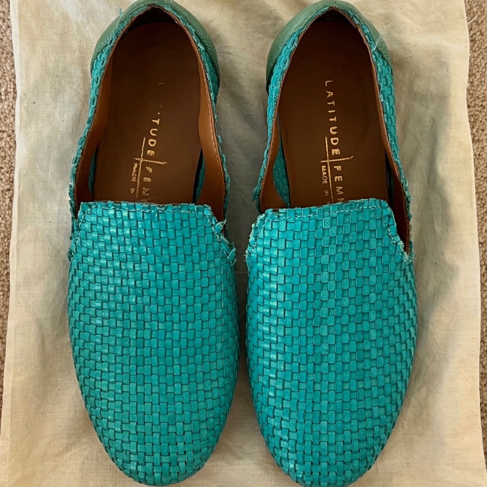 Latitude Femme Blue Woven Flats